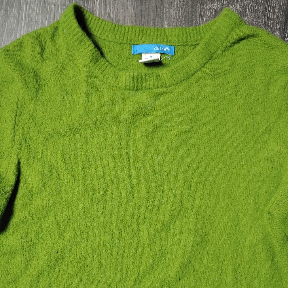 Delia*s green owl sweater - Picture 3 of 5